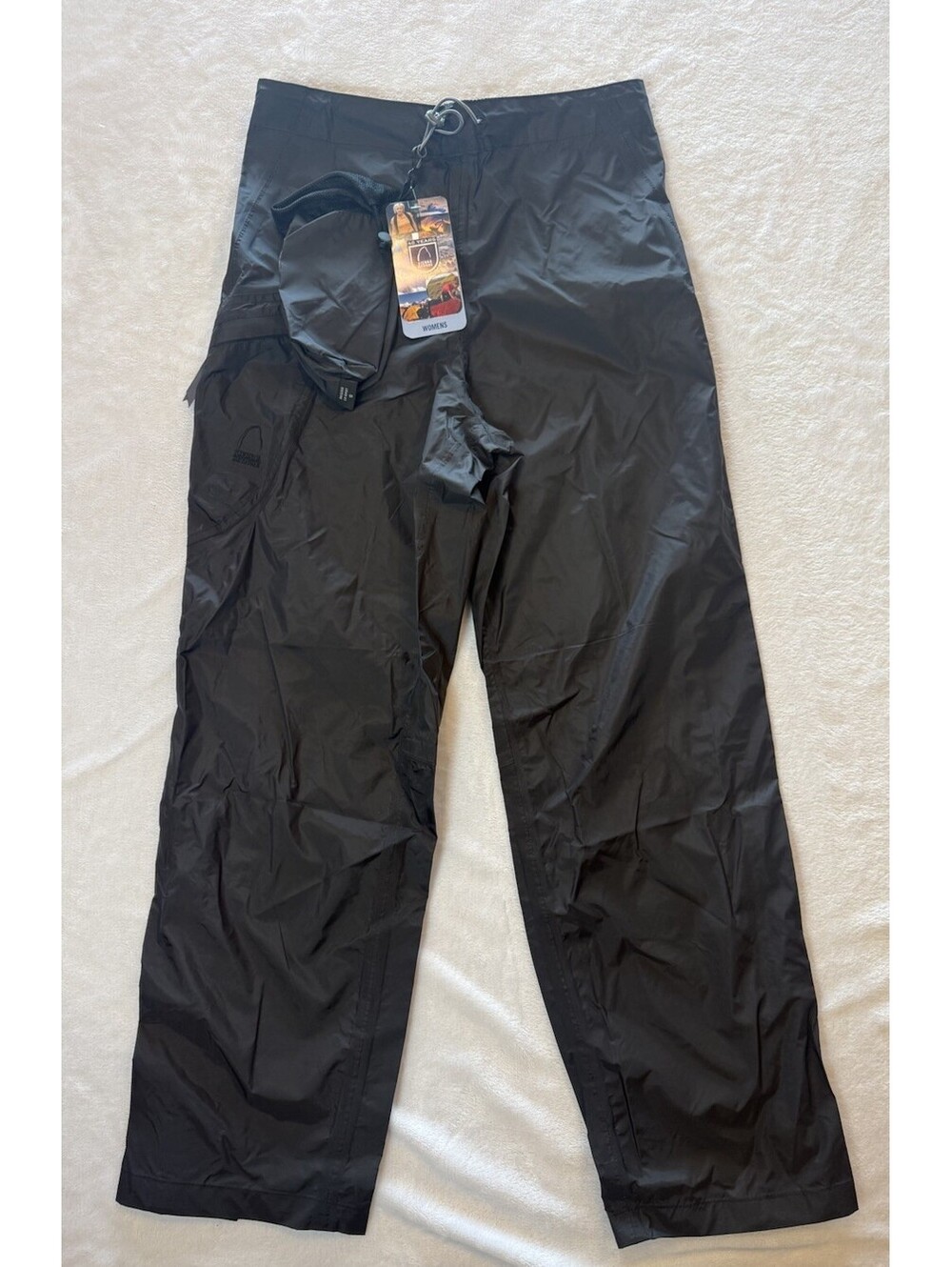 Sierra Designs Women Pants Black Nylon Pants Sz  S Rain Windproof/waterproof NWT